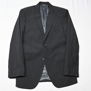 Saks Fifth Avenue 40R Charcoal Gray 100% Wool Slim Suit Blazer Sport Coat Jacket